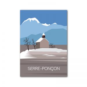 Affiche-serre-poncon-chapelle-sous-la-neige-o-lac-300x300